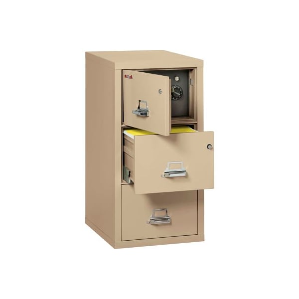Fire King Fireking Fireproof 3 Drawer Vertical Safe-In-File Legal 20-13/16"Wx31-9/16"Dx40-1/4"H Parchment 3-2131-CPASF - main